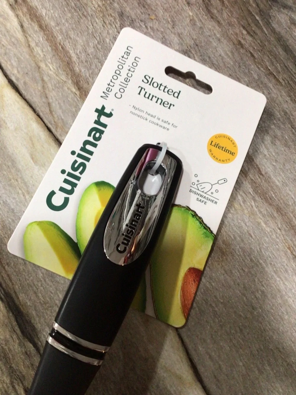 Cuisinart CTG-12-LT Slotted Turner Nylon Nonstick Spatula Black 13.75” NWT